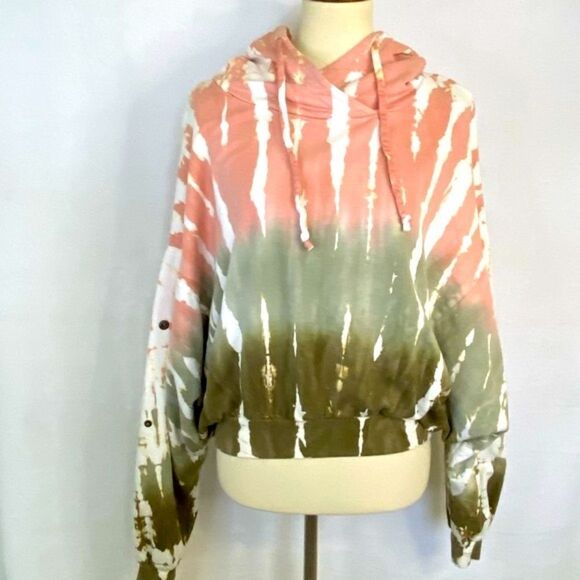 YOUNG FABULOUS AND BROKE RAISSA CROPPED TIE  DYE HOODIE - Picture 1 of 15